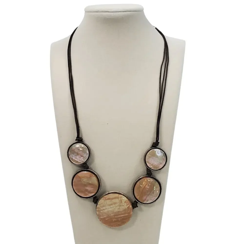 Xc Round Iridescent Necklace Boho 10